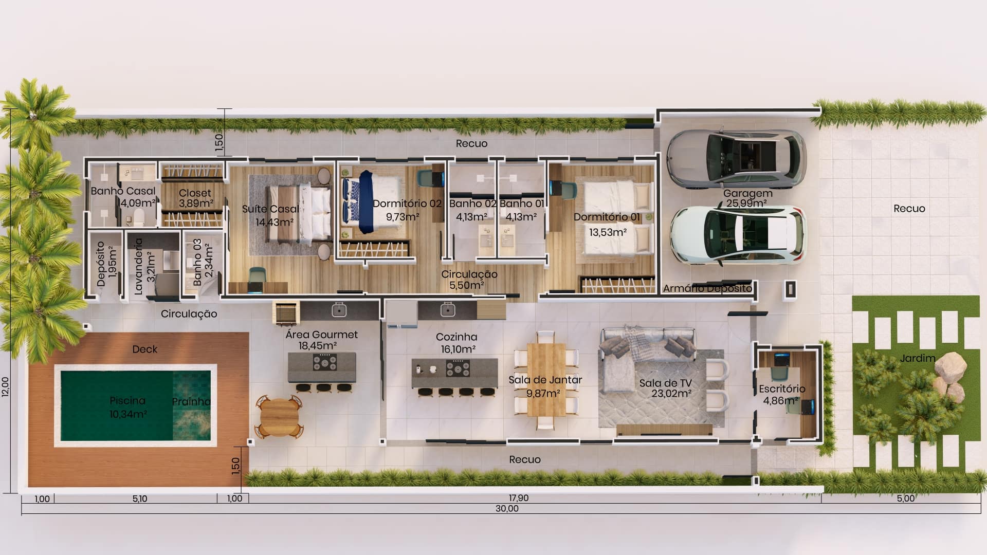 Vista aérea de Maringá com destaque para bairros de maior potencial de investimento imobiliário
